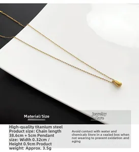 Detailed size specifications for titanium steel teardrop pendant necklace and chain length