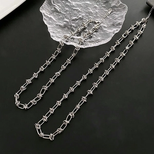 Geknotete Gliederkette Halskette Edelstahl Industrie Minimalistisch Hip Hop Schmuck Für Damen Herren