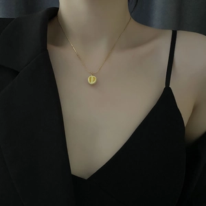 Collier en acier au titane pour femme avec pendentif minimaliste en forme de durian