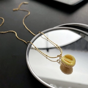 Collier Pendentif Durian Créatif Acier Inoxydable Cuivre Chaîne Clavicule Plaqué Or Bijoux De Niche Accessoire Femmes