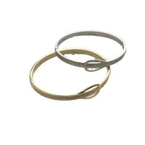 Bracelets boucle de ceinture flocon en zircone finitions or et argent pour femme