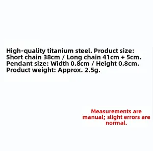 Size specifications for double-layer titanium steel necklace with shell pendant