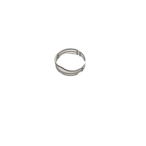 Minimalist silver geometric multi-layer stainless steel ring with stacked triple band design