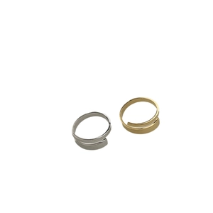 Adjustable minimalist titanium steel spiral open ring in gold and silver finish