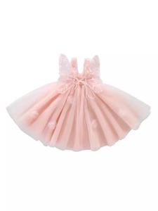Abito tutu rosa da bambina con ali di farfalla in tulle per feste e compleanni