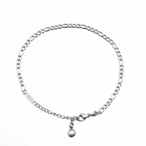 Stainless Steel Zircon Anklet Figaro Splicing Chain Geometric Pendant Beach Summer Jewelry Minimalist For Women
