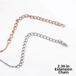 Detailansicht der 2,36 Zoll Verlängerungskette in Roségold und Silber mit H-Anhänger