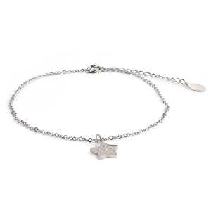 Bracelet de cheville en acier inoxydable avec pendentif étoile et chaîne réglable