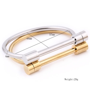 Industrial horseshoe stainless steel cuff bracelet with screw clasp, 29g weight
