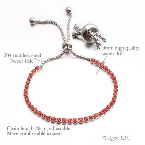 Bracciale Tennis Da Donna In Acciaio Inossidabile Regolabile Zirconia Cubica Stile Boho Gioielli Moda