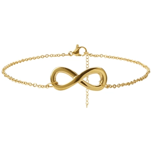 Women's 18k gold plated infinity symbol titanium steel anklet with adjustable chain