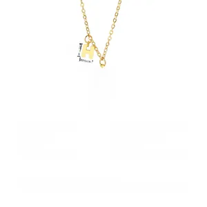 Detailed size specifications for gold stainless steel H-letter and sun pendant necklace