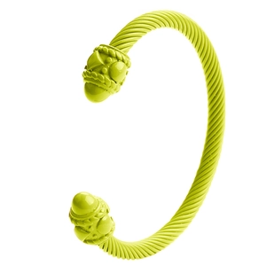 Stainless Steel Cable Twist Bangle Open Adjustable Colorful Enamel Textured Cuff Bracelet Women Trendy Fashion Jewelry
