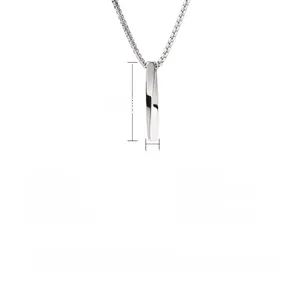 Collana Mobius in acciaio inossidabile argento con dimensioni 40x5mm e catena da 620mm