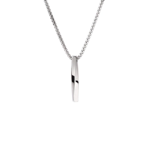 Collana unisex Mobius con pendente a torsione in argento e catena a scatola