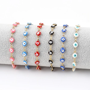 Set di bracciali malocchio in acciaio inossidabile placcato oro 18K in sei colori