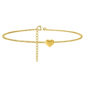 Minimalist Heart Pendant Anklet Stainless Steel Polished Foot Chain Beach Jewelry For Women Adjustable