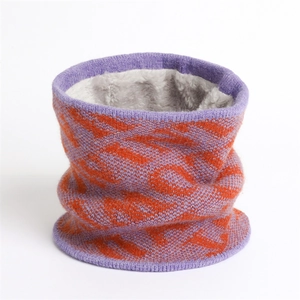 Winter Knit Neck Warmer Fleece Lined Snood Geometric Pattern Thickened Windproof Outdoor Cold Weather Accessory For Unisex