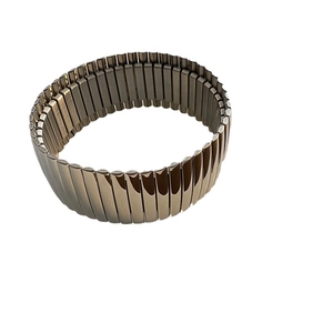 Adjustable bronze titanium steel stretch bracelet with a flexible metal segment design