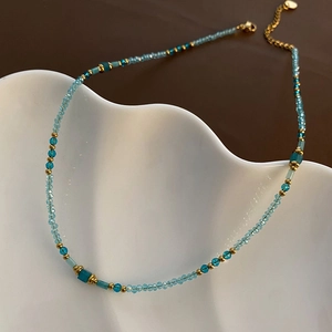 Collier Perles Acier Inoxydable Pierre Naturelle Perles De Cristal Fait Main Luxe Collier Ras Du Cou Pour Femmes Mode