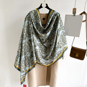 Châle Élégant À Imprimé Paisley Écharpe En Satin De Satin Artificielle Grand Long Enveloppement Pour Femmes Mode