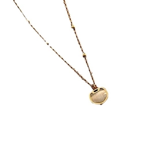 Collier élégant en acier titane doré avec pendentif cadenas et incrustation opale