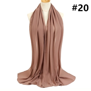 Detailed drape of rose brown pearl chiffon scarf with professional rolled edges
