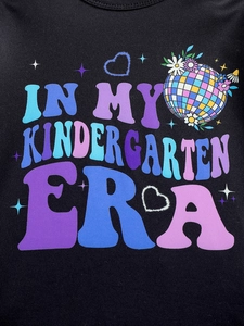 Sweatshirt noir manches longues pour fillette avec motif rétro In My Kindergarten Era