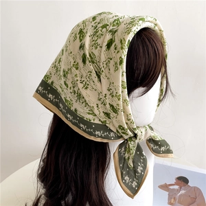 Carré De Satin Femme Polyester Soyeux Bandana Rétro Français Imprimé Toile De Jouy Foulard Vintage Mode Bandeau