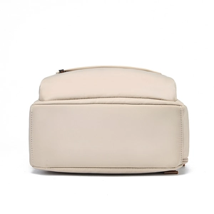 Sac à dos en nylon beige minimaliste pour étudiants avec une base inférieure renforcée