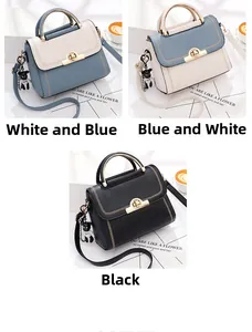 Detailed comparison of three color-blocked crossbody bags with gold locks and bear charms