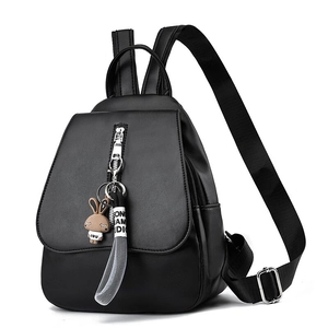 Mini Mochila De Moda Para Mujer Cuero PU Colores En Contraste Lindo Colgante De Conejo Informal Viaje Bolso De Hombro