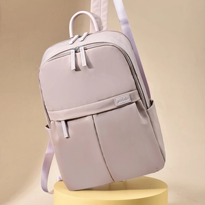 Waterproof purple nylon backpack for women with large capacity and adjustable straps