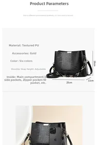 Internal structure of black crocodile texture handbag with gold zipper and chain details