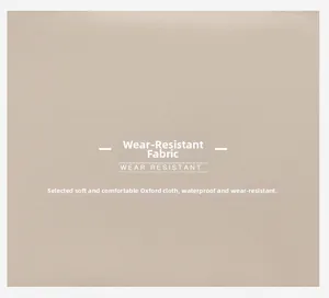 Close-up of durable beige oxford cloth with water-resistant twill weave texture