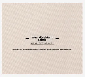 Détail macro du tissu Oxford beige résistant à l'usure, imperméable et très durable