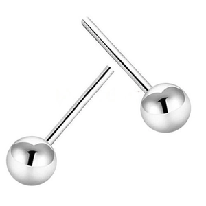 Minimalist 925 sterling silver ball stud earrings with polished round bead design