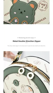 Detail of premium crossbody bag showing smooth beige leather and golden dual zipper pulls