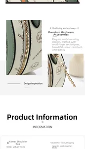 Close-up of the beige lychee pattern leather and gold metal chain buckle detail