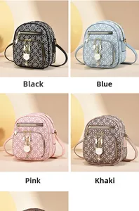 Mini crossbody bags with vintage print, cat charms, and multi-color options