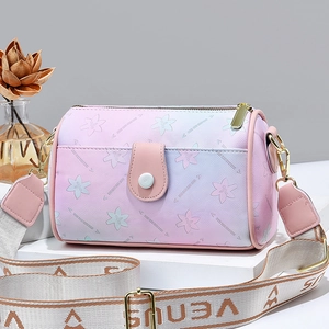 Sac à bandoulière cylindrique dégradé avec imprimés floraux et large sangle VENUS
