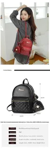 Detail view of quilted studded backpack with dimensions and multifunctional carrying styles