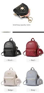 Quilted mini backpack and coin purse set with rivet details in four various colors