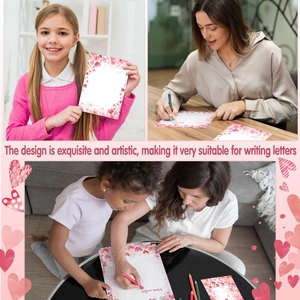 Romantic pink heart stationery set for Valentine's Day letters and wedding wishes