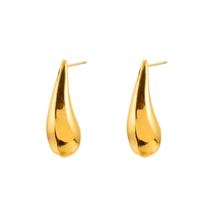 Eleganti orecchini a goccia d'oro con finitura a specchio per un look moderno e chic