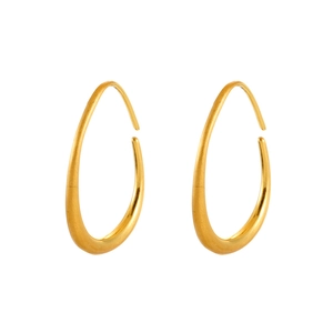 Minimalist matte gold geometric drop earrings with a smooth brushed finish for women