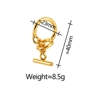 Gold plated toggle clasp jewelry accessory with 23mm width and 40mm height details