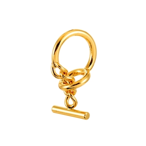 Elegant gold plated copper OT toggle clasp ring with minimalist polished metal finish