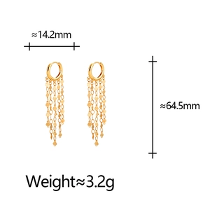 Boucles d'oreilles créoles dorées avec longues chaînes à glands et breloques en cœur
