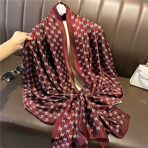 Elegant Printed Scarf Shawl Polyester Satin Satin Feeling Long Fashion Luxury Floral Geometric Accessories For Women